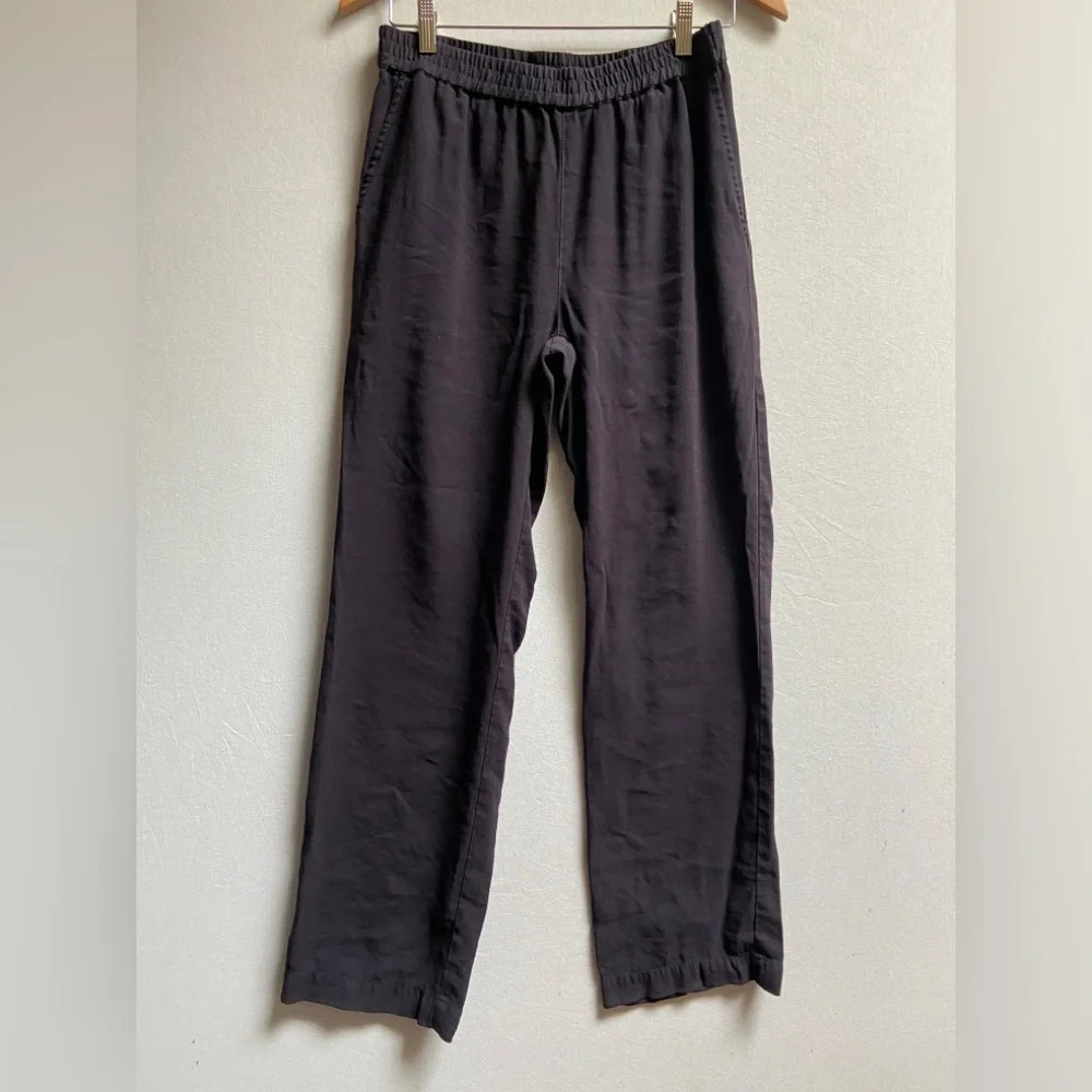 Saint Tropez West Black Pull-On Flowy Wide Leg Pants Women's Sz M